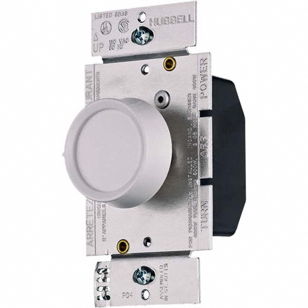 Hubbell Wiring Device-Kellems 3 Pole, 120 VAC, 5 Amp, Residential Grade Rotary Dimmer Switch - RD603PDK