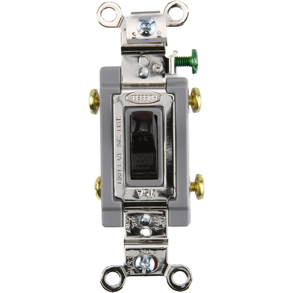 Bryant Electric Wall & Dimmer Light Switches: Switch Type: NonDimmer; Switch Operation: Toggle; Color: Brown; Grade: Industrial - 4902