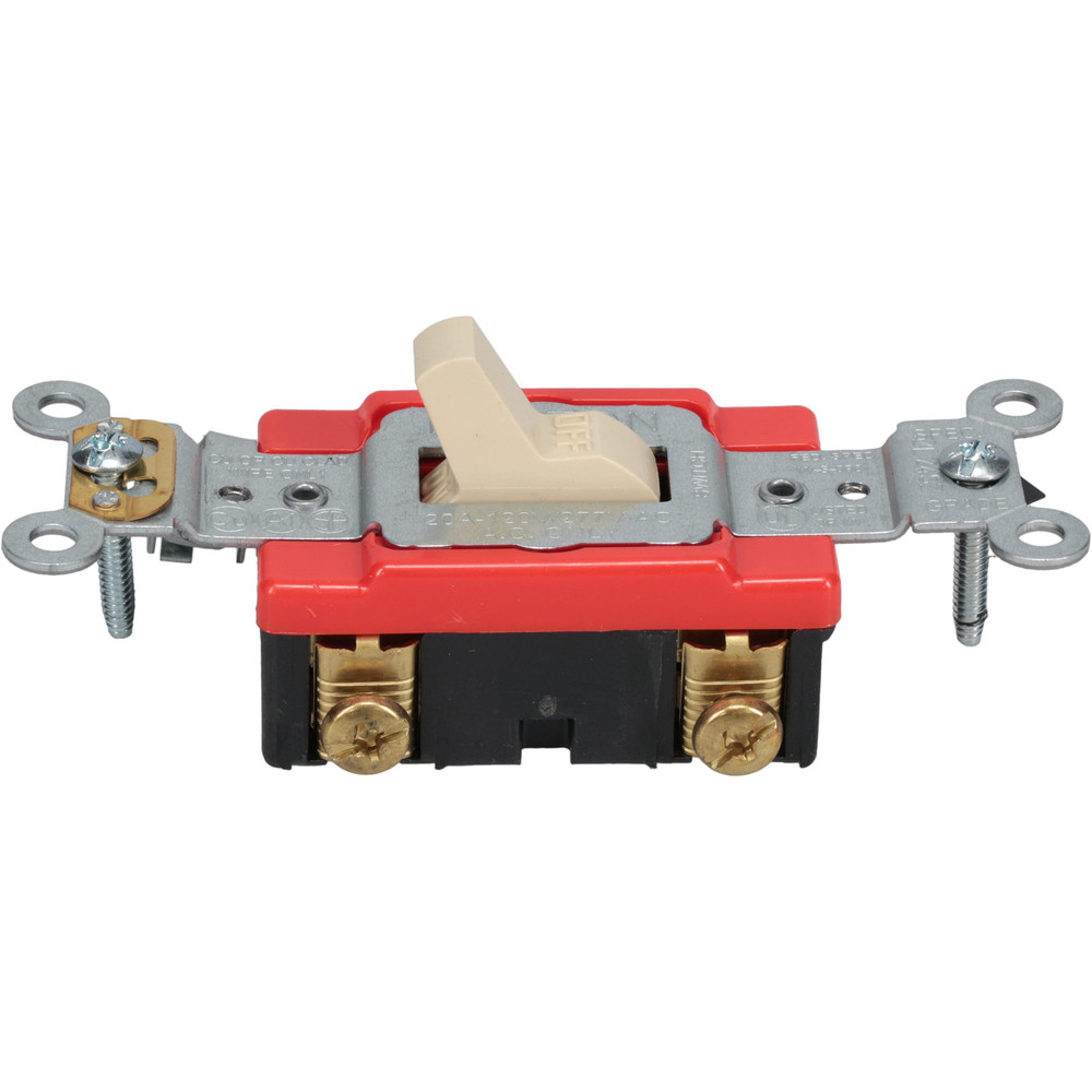 Bryant Electric Wall & Dimmer Light Switches: Switch Type: NonDimmer; Switch Operation: Toggle; Color: Ivory; Grade: Industrial - 4801I
