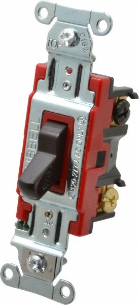 Pass & Seymour 3 Pole, 120 to 277 VAC, 20 Amp, Rocker Three Way Switch - 2623W