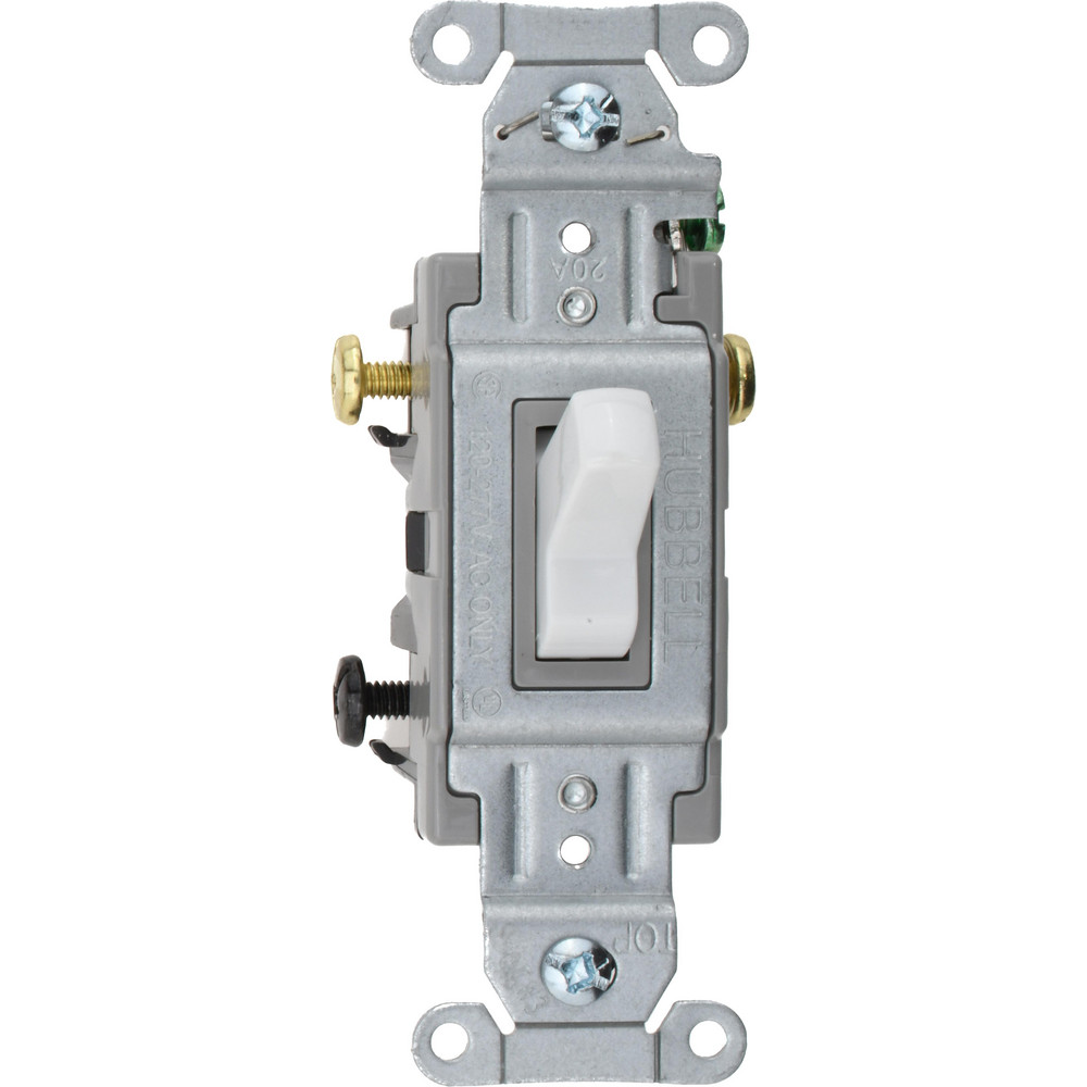 Pass & Seymour 3 Pole, 120 to 277 VAC, 20 Amp, Rocker Three Way Switch - 2623W