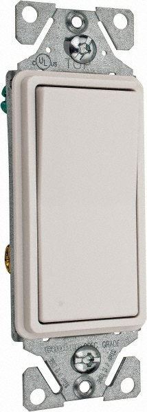 Cooper Wiring Devices 3 Pole, 120 to 277 VAC, 15 Amp, Commercial Grade Rocker Three Way Switch - 7503W