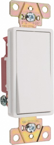 Cooper Wiring Devices 3 Pole, 120 to 277 VAC, 15 Amp, Commercial Grade Rocker Three Way Switch - 7503W