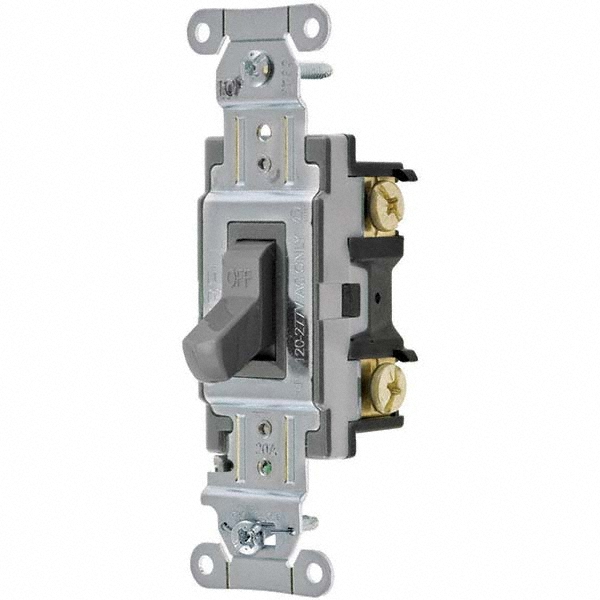 Hubbell Wiring Device-Kellems Toggle Switches; Switch Type: Heavy-Duty; Switch Sequence: Off-On; Contact Form: SPST; Actuator Type: Toggle; Terminal Type: Screw; Maximum Amperage at 125 Volts: 20 A; Maximum Amperage at 250 Volts: 20.0 A; Mount Type: Box Mount; Body Material: Nylon; Includes: Terminal Screws; Standards Met: CSA - 1221GY