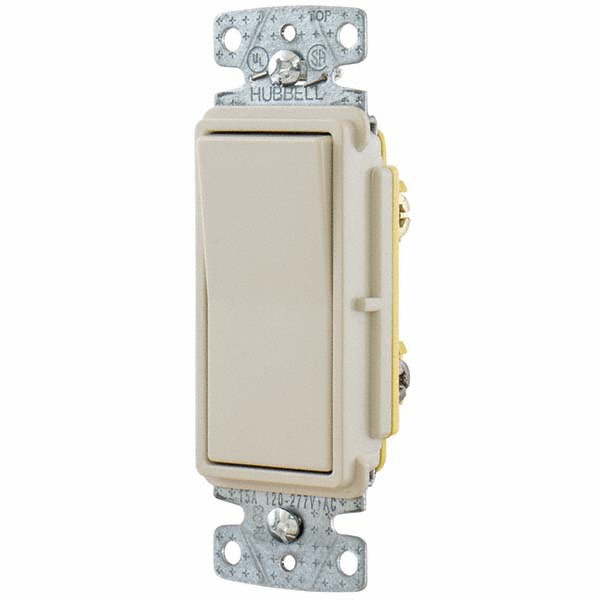Hubbell Wiring Device-Kellems Rocker Switches; Switch Type: Medium-Duty; Switch Sequence: Off-On; Contact Form: SPDT; Operation Type: Maintained (MA); Maximum Amperage At 125 Volts: 15 A; Terminal Type: Wire Nut; Maximum Amperage At 250 Volts: 15 A; Mount Type: Box Mount; Maximum Operating Temperature: 158.0 °F - DS315LA