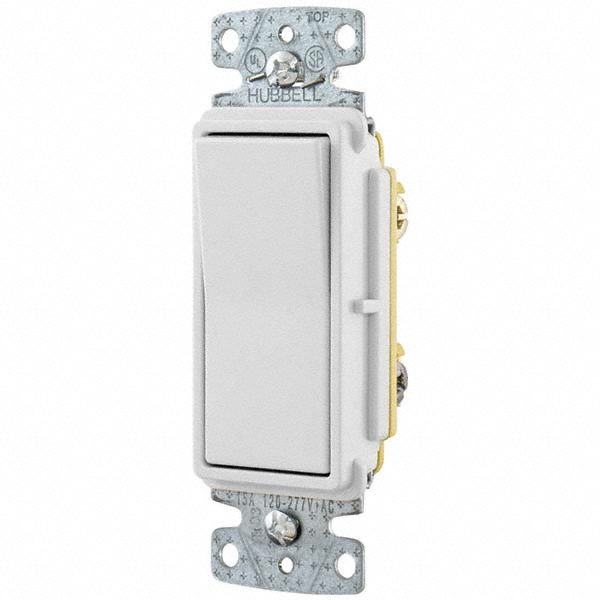 Hubbell Wiring Device-Kellems Rocker Switches; Switch Type: Medium-Duty; Switch Sequence: Off-On; Contact Form: SPDT; Operation Type: Maintained (MA); Maximum Amperage At 125 Volts: 15 A; Terminal Type: Wire Nut; Maximum Amperage At 250 Volts: 15 A; Mount Type: Box Mount; Maximum Operating Temperature: 158.0 °F - DS315LA