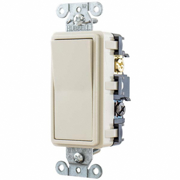 Hubbell Wiring Device-Kellems Rocker Switches; Switch Type: Medium-Duty; Switch Sequence: Off-On; Contact Form: SPDT; Operation Type: Maintained (MA); Maximum Amperage At 125 Volts: 15 A; Terminal Type: Wire Nut; Maximum Amperage At 250 Volts: 15 A; Mount Type: Box Mount; Maximum Operating Temperature: 158.0 °F - DS315LA