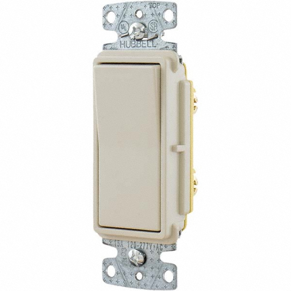 Hubbell Wiring Device-Kellems Rocker Switches; Switch Type: Medium-Duty; Switch Sequence: Off-On; Contact Form: SPDT; Operation Type: Maintained (MA); Maximum Amperage At 125 Volts: 15 A; Terminal Type: Wire Nut; Maximum Amperage At 250 Volts: 15 A; Mount Type: Box Mount; Maximum Operating Temperature: 158.0 °F - DS315LA