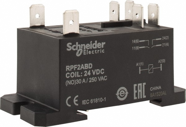 Schneider Electric 7,500 VA Power Rating, Electromechanical Plug-in General Purpose Relay - RPF2AJD