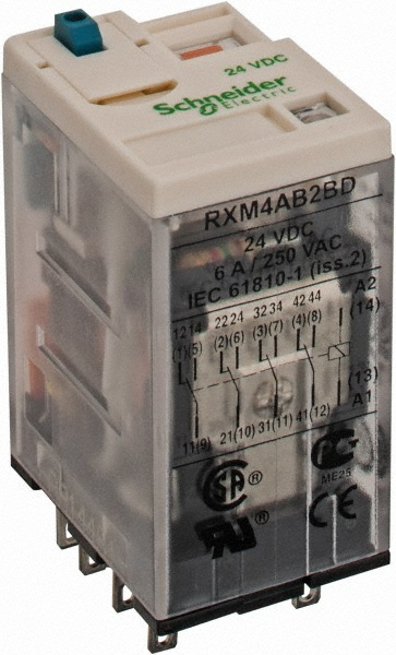Schneider Electric 7,500 VA Power Rating, Electromechanical Plug-in General Purpose Relay - RPF2AJD