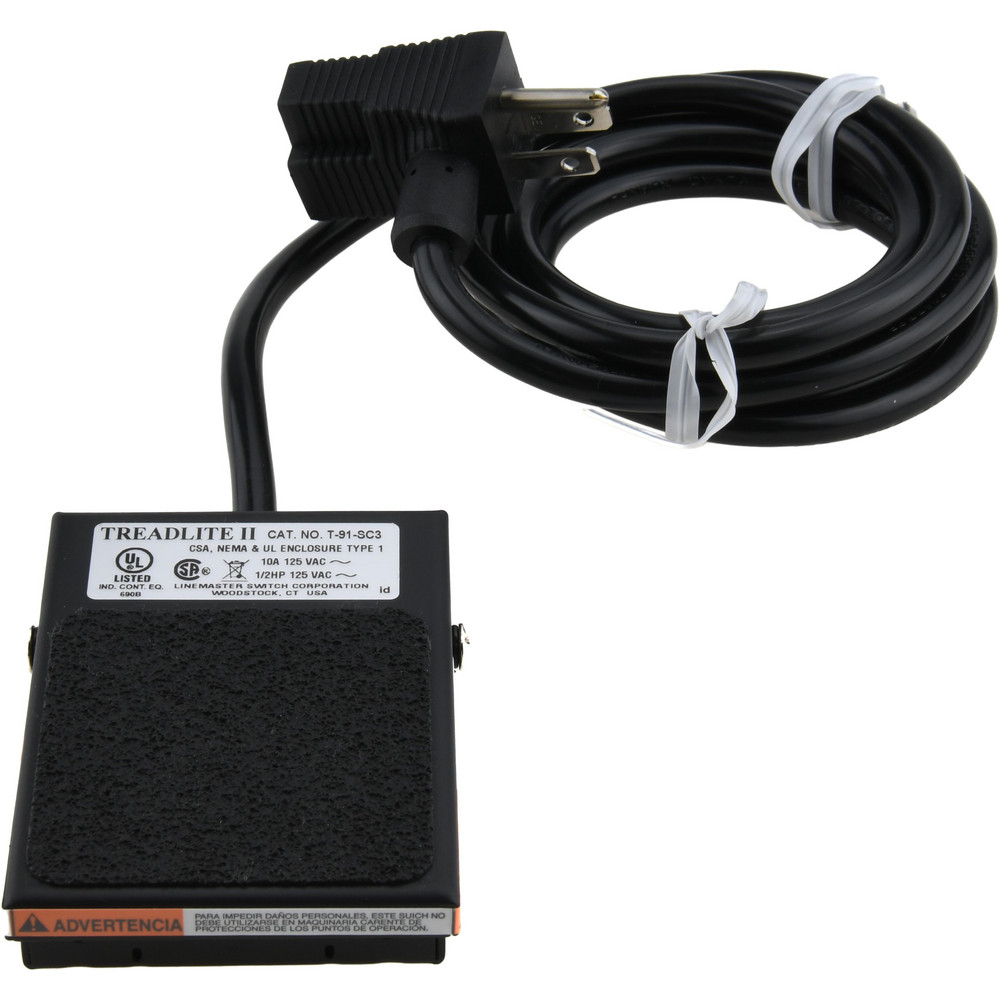 LINEMASTER® 1 Treadle, 20 Amp, 1-1/2 hp, Maintained (MA), SPDT, Electric Foot Switch - 642-DA