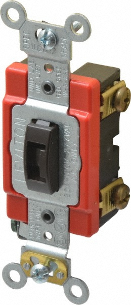 Bryant Electric Wall & Dimmer Light Switches: Switch Type: NonDimmer; Switch Operation: Toggle; Color: Gray; Grade: Industrial - 4901GRY