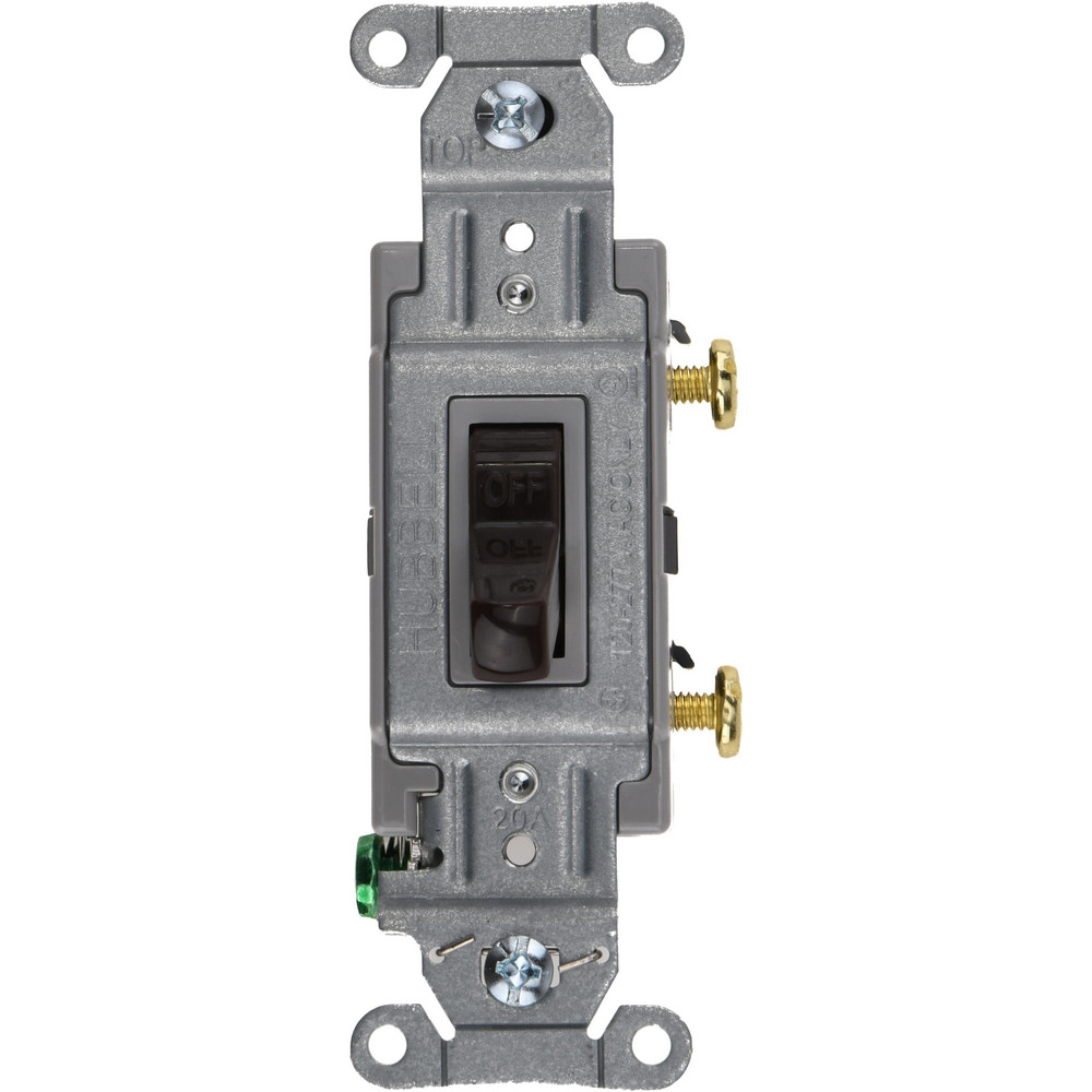 Bryant Electric Wall & Dimmer Light Switches: Switch Type: NonDimmer; Switch Operation: Toggle; Color: Gray; Grade: Industrial - 4901GRY