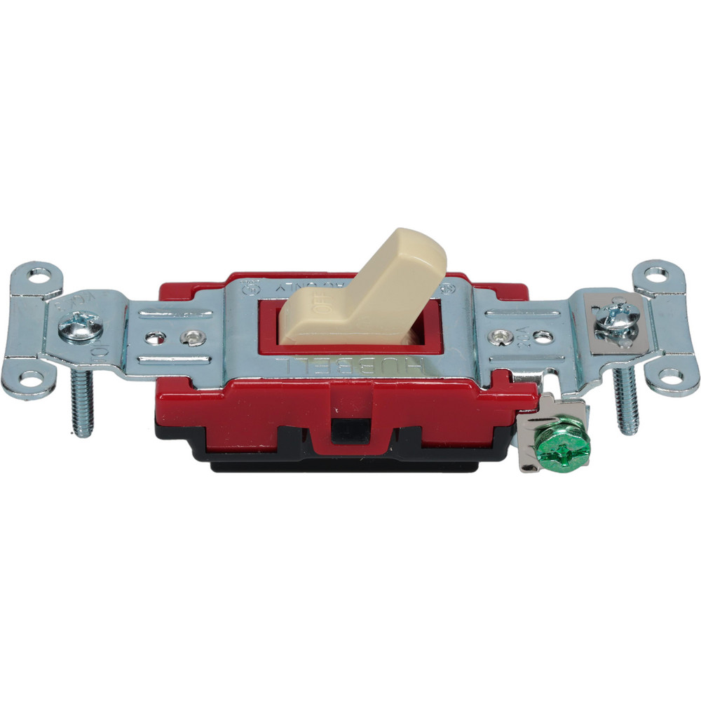 Bryant Electric Wall & Dimmer Light Switches: Switch Type: Three Way; Switch Operation: Toggle; Color: Ivory; Grade: Industrial - 4803I