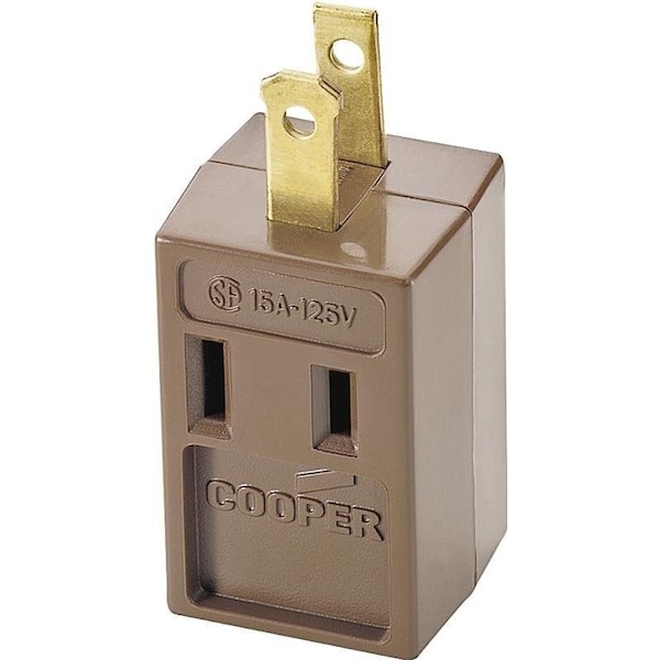 Eaton Wiring Devices Outlet Tap, 2 -Pole, 15 A, 125 V, 3 -Outlet, NEMA: NEMA 1-15R, Brown - BP4400B