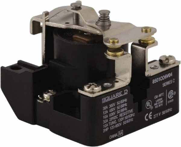 Square D 1-1/2 hp, 10 VA Power Rating, Electromechanical Screw Clamp General Purpose Relay - 8501CO7V24