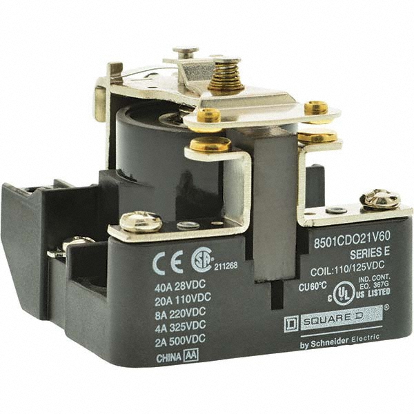 Square D 1-1/2 hp, 10 VA Power Rating, Electromechanical Screw Clamp General Purpose Relay - 8501CO7V24