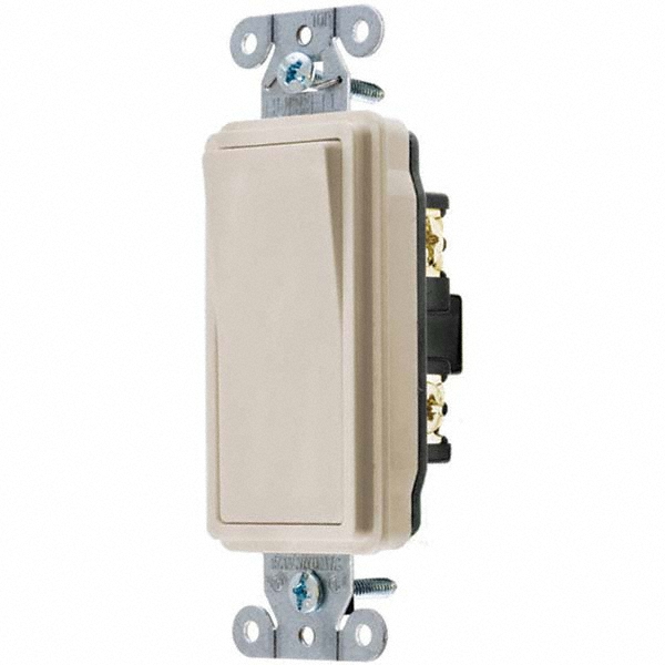 Hubbell Wiring Device-Kellems Rocker Switches; Switch Type: Medium-Duty; Switch Sequence: Off-On; Contact Form: DPDT; Operation Type: Maintained (MA); Maximum Amperage At 125 Volts: 15 A; Terminal Type: Wire Nut; Maximum Amperage At 250 Volts: 15 A; Mount Type: Box Mount; Maximum Operating Temperature: 158.0 °F - DS220I