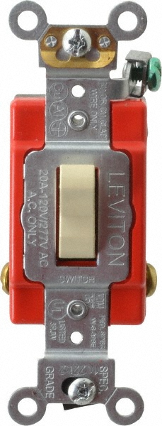 Cooper Wiring Devices 4 Pole, 120 to 277 VAC, 20 Amp, Commercial Grade Toggle Four Way Switch - CSB420V