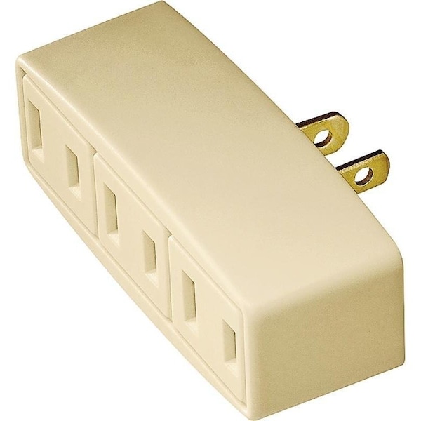 Eaton Wiring Devices Outlet Tap, 2 -Pole, 15 A, 125 V, 3 -Outlet, NEMA: NEMA 1-15R, Ivory - 1747V-BOX
