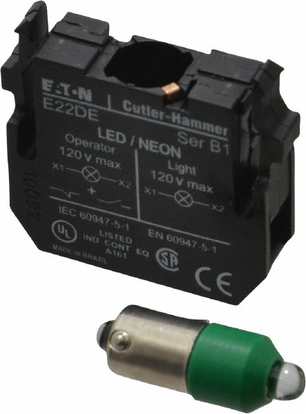 Eaton Cutler-Hammer 24 VAC/VDC Green Lens LED Indicating Light - E22DL24G
