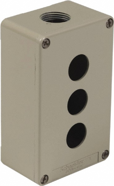 Cooper B-Line 3 Hole, 1.203" Hole Dia, Stainless Steel Pushbutton Switch Enclosure - 78205113699