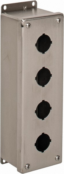 Cooper B-Line 3 Hole, 1.203" Hole Dia, Stainless Steel Pushbutton Switch Enclosure - 78205113699