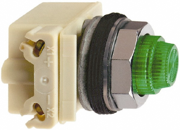 Schneider Electric 240 VAC Green Lens Incandescent Pilot Light - 9001KP7G31