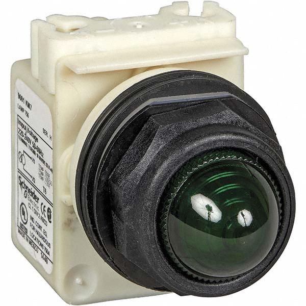 Schneider Electric 24 VAC/DC Green Lens Incandescent Pilot Light - 9001SKP35G9