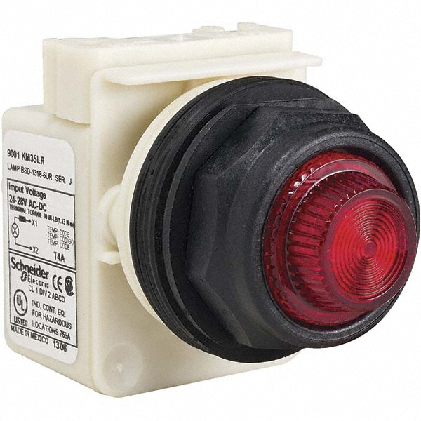Schneider Electric 240 VAC Red Lens Incandescent Pilot Light - 9001SKT7R31