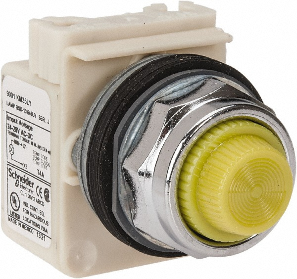 Schneider Electric 28 V Yellow Lens LED Pilot Light - 9001SKT35LYY31