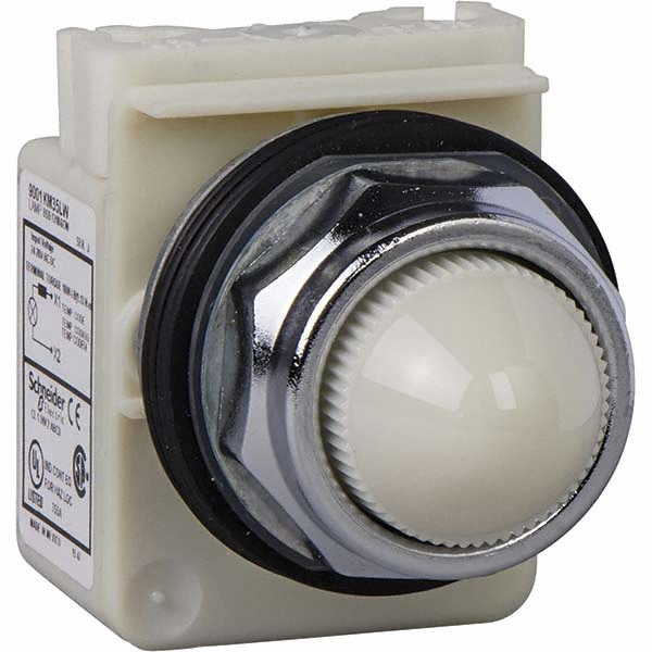 Schneider Electric 24 V White Lens LED Pilot Light - 9001KP35LWW9