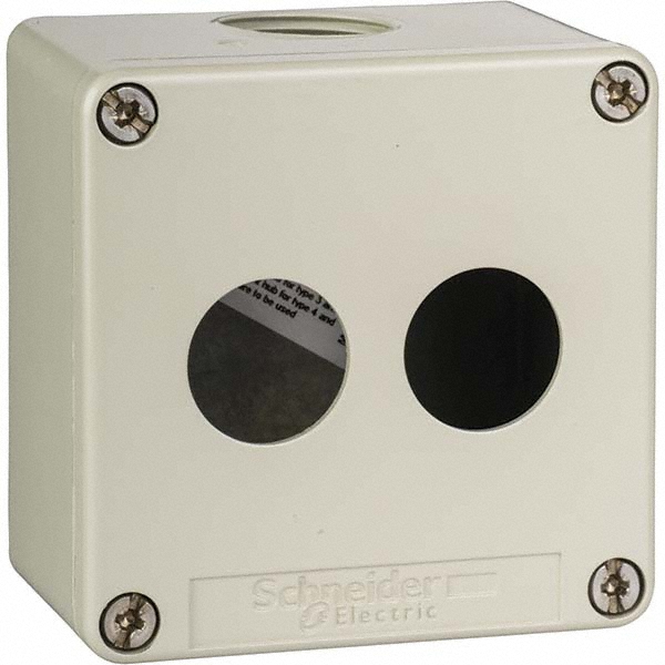 Schneider Electric 4 Hole, 22mm Hole Dia, Die Cast Zinc Pushbutton Switch Enclosure - XAPG39804