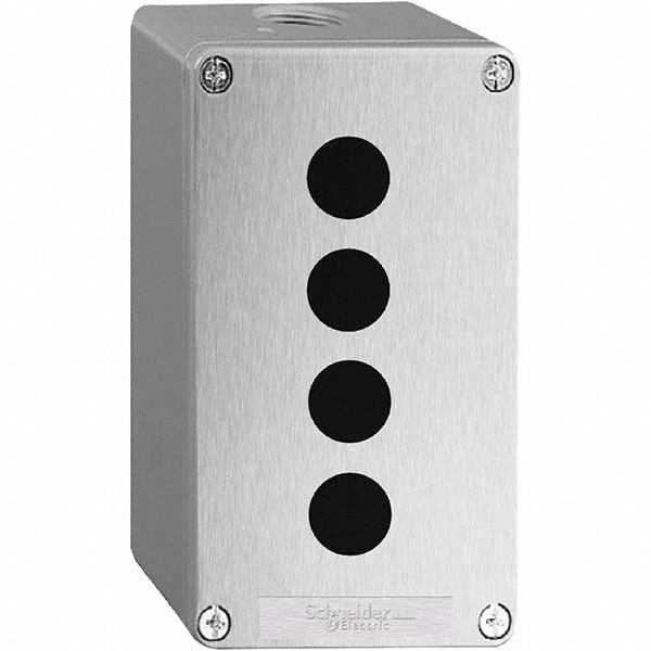 Schneider Electric 4 Hole, 22mm Hole Dia, Die Cast Zinc Pushbutton Switch Enclosure - XAPG39804