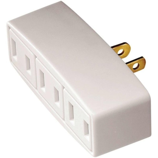 Eaton Wiring Devices Outlet Tap, 2 -Pole, 15 A, 125 V, 3 -Outlet, NEMA: NEMA 1-15R - BP1747W