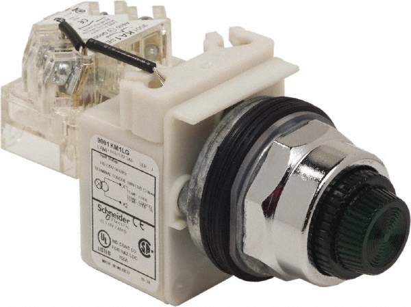 Schneider Electric 120 VAC Green Lens LED Pilot Light - 9001KT1LGG31
