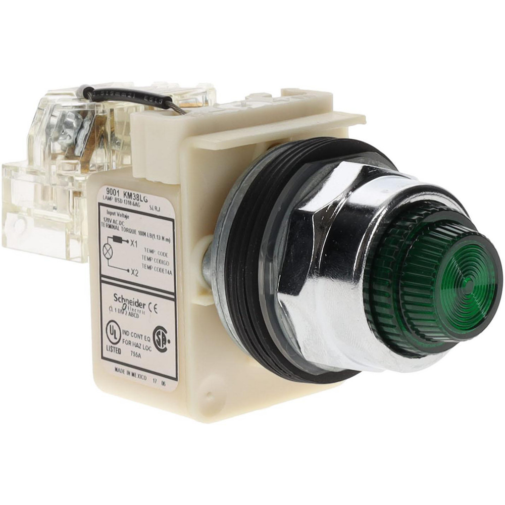 Schneider Electric 120 V Green Lens LED Pilot Light - 9001KP38LGG6