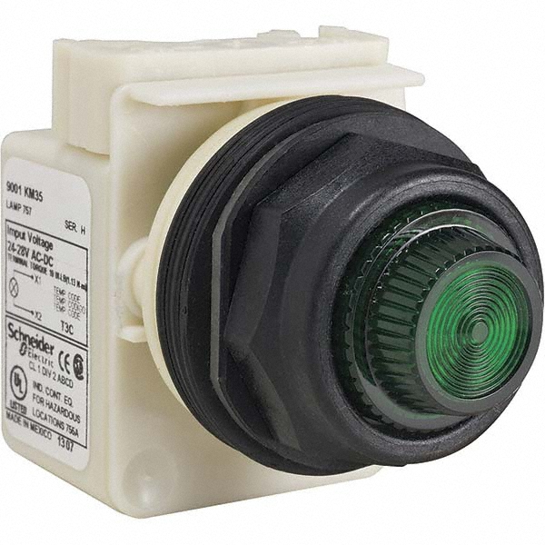 Schneider Electric 120 V Green Lens LED Pilot Light - 9001KP38LGG6