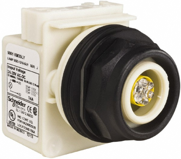 Schneider Electric 28 V Amber Lens LED Pilot Light - 9001KP35LYA31