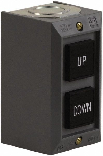 Enerpac Push-Button Control Stations: Control Station Type: Pendant; Number of Operators: 1; Legend Markings: No Legend; Switch Action: Push - CC132
