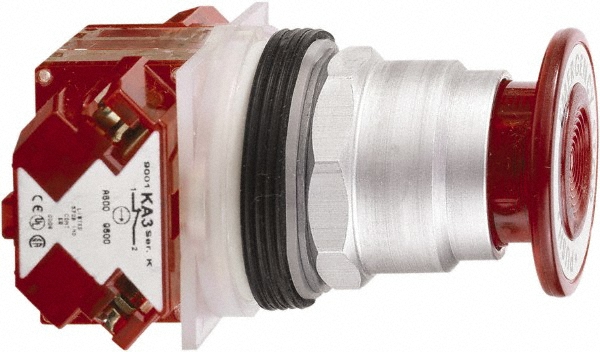 Schneider Electric Push-Button Switch: 30 mm Mounting Hole Dia, Momentary (MO) - 9001KR5R05H6