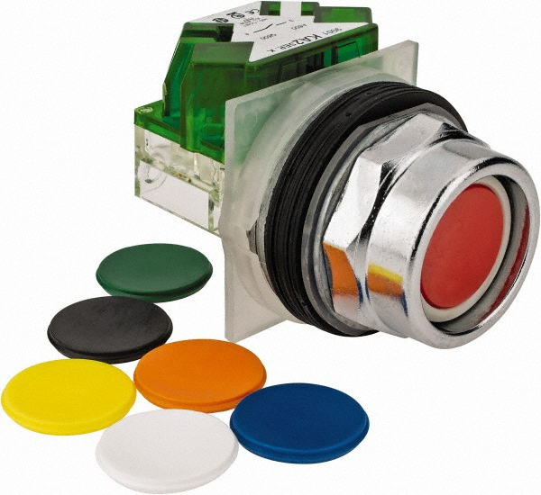 Schneider Electric Push-Button Switch: 30 mm Mounting Hole Dia, Momentary (MO) - 9001KR5R05H6