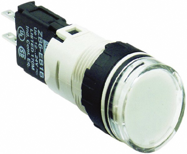 Schneider Electric 12-24 VAC/VDC White Lens LED Pilot Light - XB6CV1BB