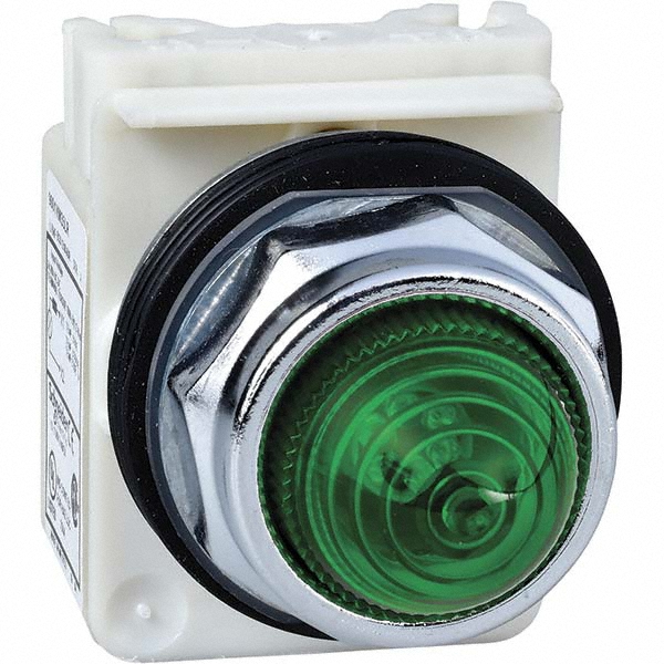 Schneider Electric 120 VAC/VDC Green Lens Incandescent & LED Pilot Light - 9001KP38S5G9