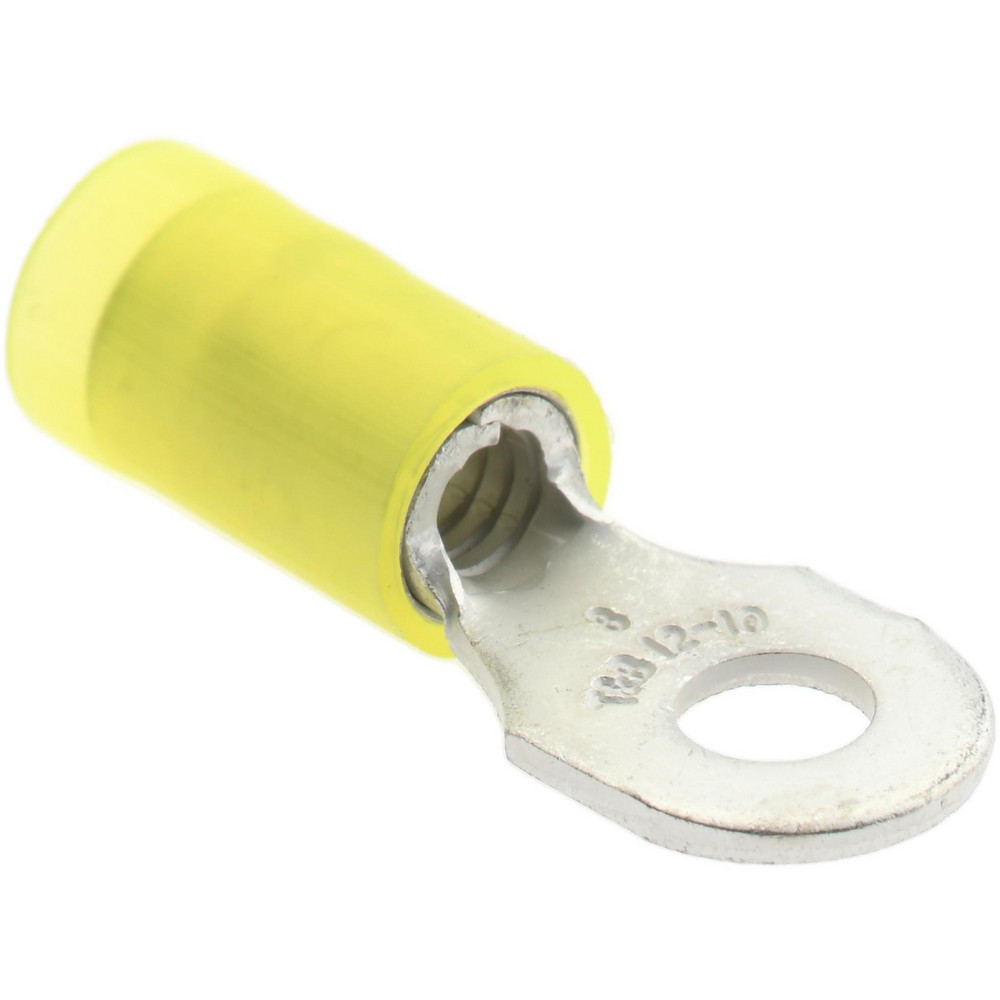 Value Collection D Shaped Ring Terminal: Partially Insulated, 12 to 10 AWG, Crimp Connection - BD-18332