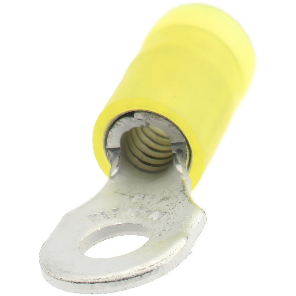 Value Collection D Shaped Ring Terminal: Partially Insulated, 12 to 10 AWG, Crimp Connection - BD-18332