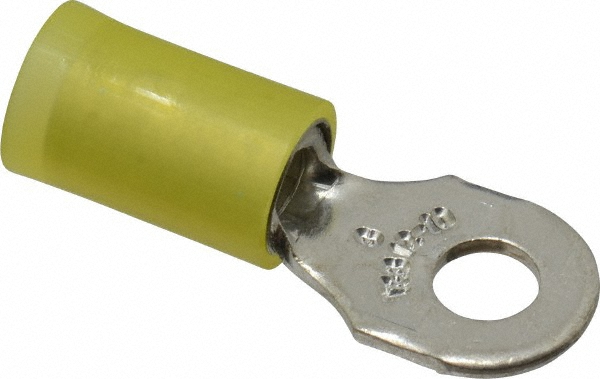 Value Collection D Shaped Ring Terminal: Partially Insulated, 12 to 10 AWG, Crimp Connection - BD-18332