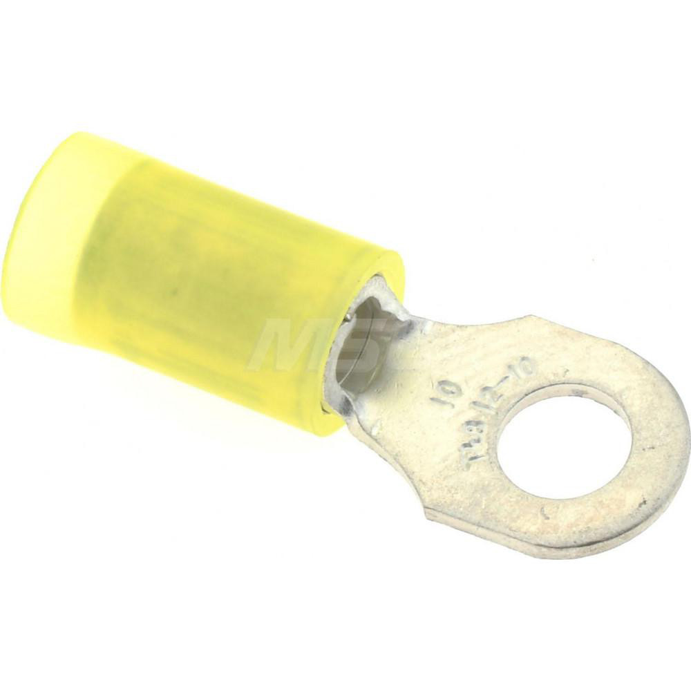 Value Collection D Shaped Ring Terminal: Partially Insulated, 12 to 10 AWG, Crimp Connection - BD-18332