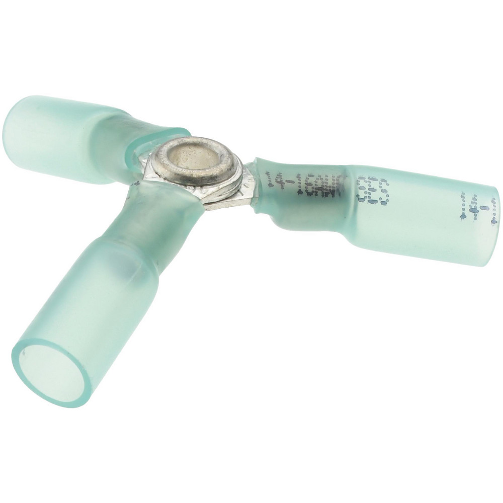 Value Collection Butt Splice Terminal: Crimp-On, Blue, 16 AWG Min, 14 AWG Max, Fully Insulated, Heat Shrink & Polyolefin - BOW-23855