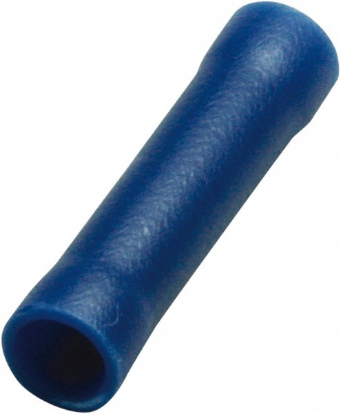 Value Collection Butt Splice Terminal: Crimp-On, Blue, 16 AWG Min, 14 AWG Max, Fully Insulated, Heat Shrink & Polyolefin - BOW-23855